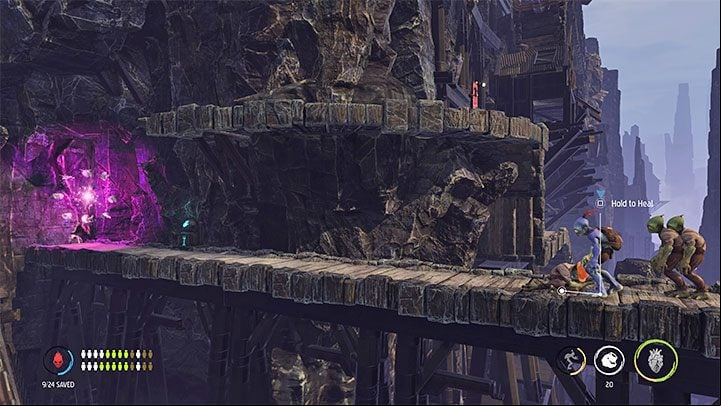Heading further to the left, we will reach a single sick Mudokon - Oddworld Soulstorm: Journey to Phat Station, the Funicular - walkthrough - 4: The Funicular - Oddworld Soulstorm Guide