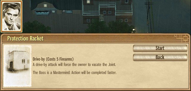 Planning window - here's where you pick henchmen and confirm actions. - Main View - Strategy - Omerta: City of Gangsters - Game Guide and Walkthrough