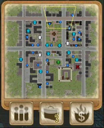 Minimap and icons: Gang Management, Jobs (3 new) and Fire Sale. - Main View - Strategy - Omerta: City of Gangsters - Game Guide and Walkthrough