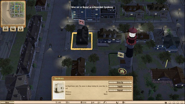 Eliminate the competition to increase the efficiency of your Speakeasy. - Absecon Lighthouse - Act I - Omerta: City of Gangsters - Game Guide and Walkthrough
