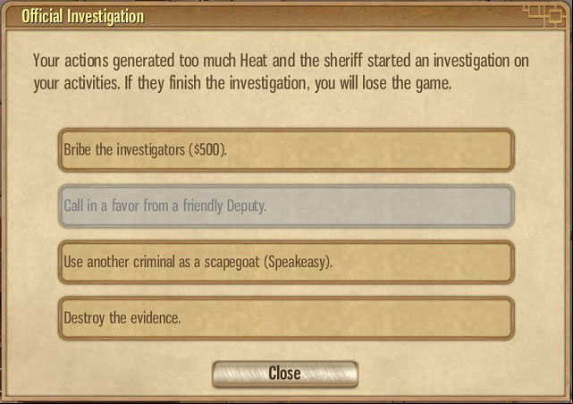 It's absolutely crucial to mislead the investigators - failure means the end of the game! - Absecon Lighthouse - Act I - Omerta: City of Gangsters - Game Guide and Walkthrough