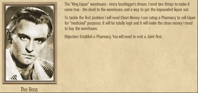 Pharmacies are a first step to getting clean money. - Gardner's Aquarium - Act I - Omerta: City of Gangsters - Game Guide and Walkthrough