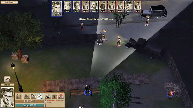 Settling the score with the police. Thompson submachine guns will have no problem in taking down several enemies at a time. - Georgia Ave - Act II - Omerta: City of Gangsters - Game Guide and Walkthrough