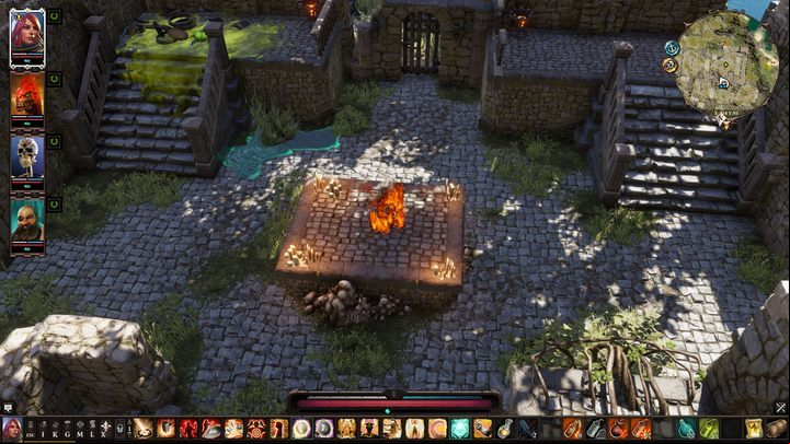 The Historian has Hellfire status which cant be extinguished with regular rain or water. - The Historian - How to douse the Hellfire status in Divinity Original Sin 2? - FAQ - Divinity Original Sin 2 Guide