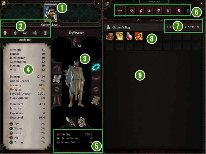 1 - Game Interface in Divinity Original Sin 2 - Basics - Divinity Original Sin 2 Guide