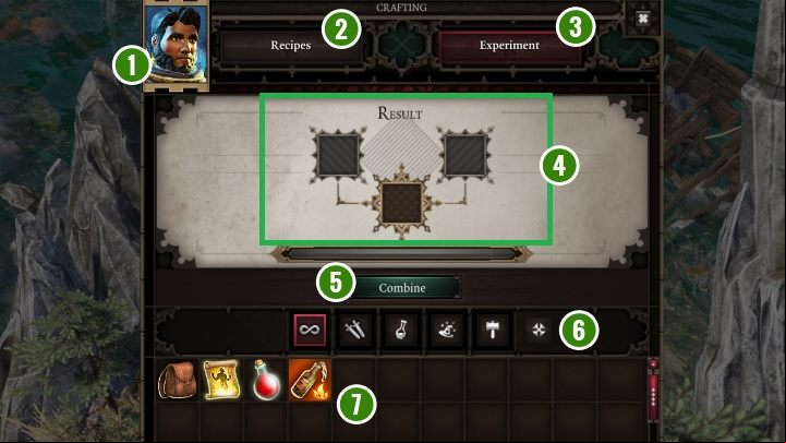 The shown above is used to connect equipment elements to create a completely new, typically better, item - Game Interface in Divinity Original Sin 2 - Basics - Divinity Original Sin 2 Guide