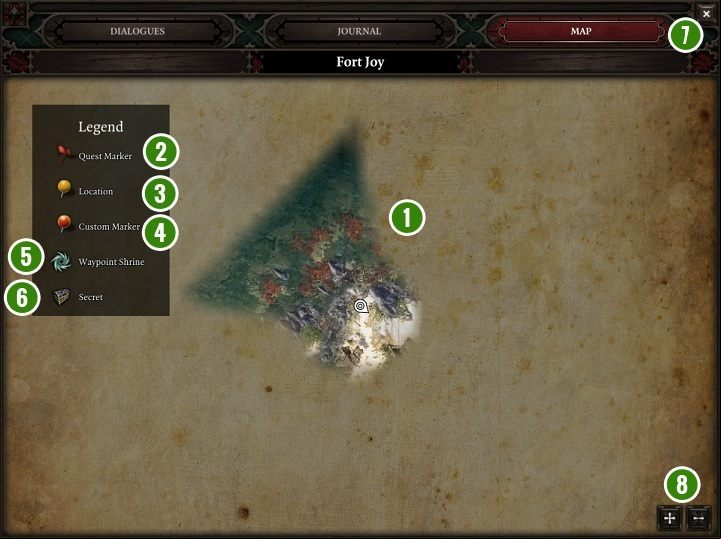 The elements of this bookmark have been marked on the screenshot above - Game Interface in Divinity Original Sin 2 - Basics - Divinity Original Sin 2 Guide