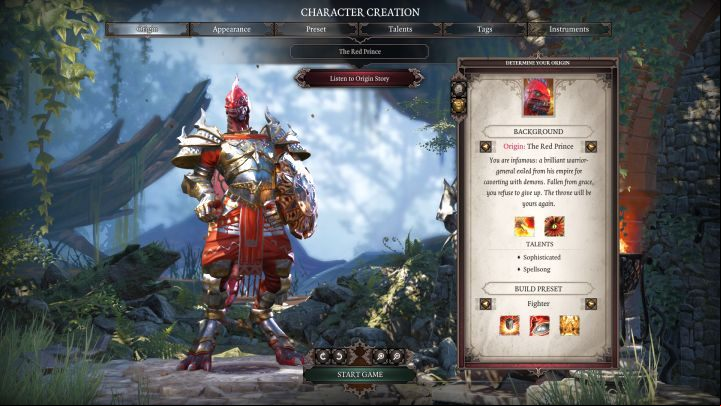 The Red Prince and his default class, Fighter. - The Red Prince in Divinity Original Sin 2 - Characters - Divinity Original Sin 2 Guide