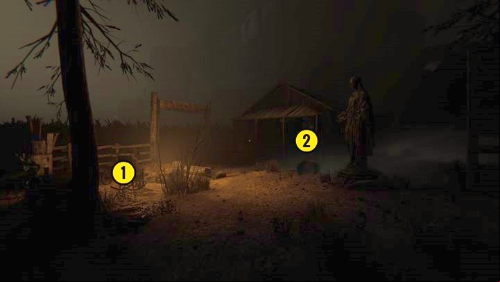In the room to the side, there is a note (Gnoths Gospel Chapter 2 - The Road to the Mine | Genesis | Walkthrough - Genesis - Outlast 2 Game Guide