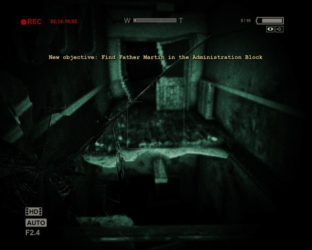 Once youre back to where you dropped the video camera, go through the door and over the gap on the left - Return to the istration Block | Walkthrough - Walkthrough - Outlast Game Guide & Walkthrough