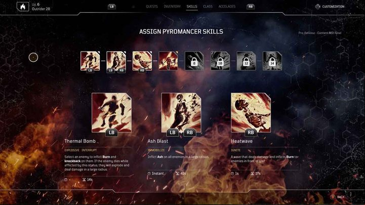 The Pyromancer is competent at fighting in medium range - Outriders: Pyromancer - character class - Pyromancer - Outriders Guide
