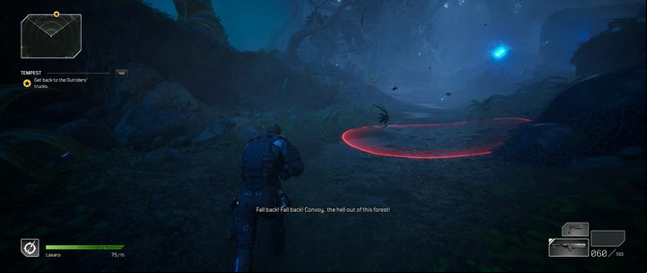Avoid red zones, which indicate a discharge point - Outriders: Tempest - walkthrough - Main missions - Outriders Guide