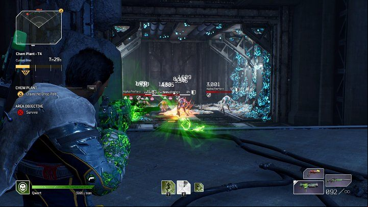 Turning off the reactor activates the lab's defense system and additional enemies - first monsters and then soldiers - will begin to spawn from the side rooms - Outriders: Chem Plant - Expedition, walkthrough - Expeditions - Outriders Guide
