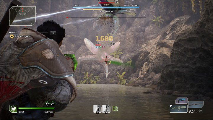 As you fight in the arena, you'll see Strix enemies - flying creatures that can do a lot of damage from a distance and impose a Toxic status on their targets - Outriders: Chrysaloid boss fight - how to defeat the boss? - Bosses - Outriders Guide