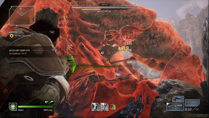 As the fight continues, try to stay as close to Chrysaloid as possible, as the creature will focus its attacks on the further parts of the arena - Outriders: Chrysaloid boss fight - how to defeat the boss? - Bosses - Outriders Guide