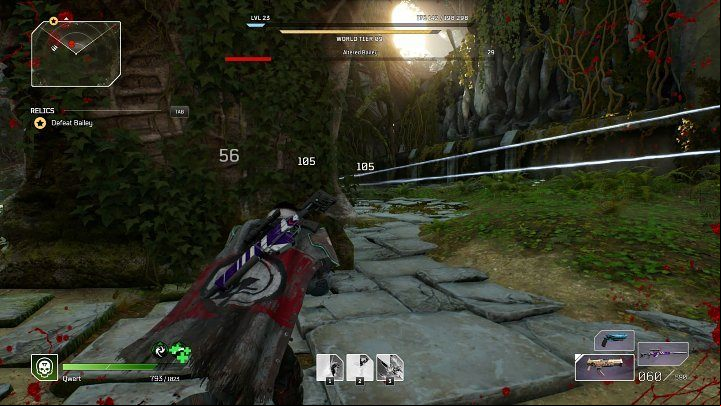 During the fight it is worth taking advantage of the two giant stone pillars, which will give you excellent protection against Bailey's automatic weapons - Outriders: Bailey boss fight - how to defeat? - Bosses - Outriders Guide