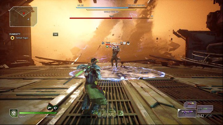 Another of Yagak's unique abilities is Ground Blast - Outriders: Yagak, 2nd boss fight - how to defeat the final boss? - Bosses - Outriders Guide