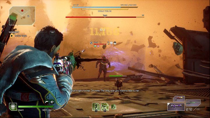 When shooting, aim for the head and focus on inflicting as much damage as possible in the shortest amount of time - you can stay at close range, but watch out for area-of-effect abilities, especially Ground Blast, as it is one of the faster abilities of this enemy - Outriders: Yagak, 2nd boss fight - how to defeat the final boss? - Bosses - Outriders Guide