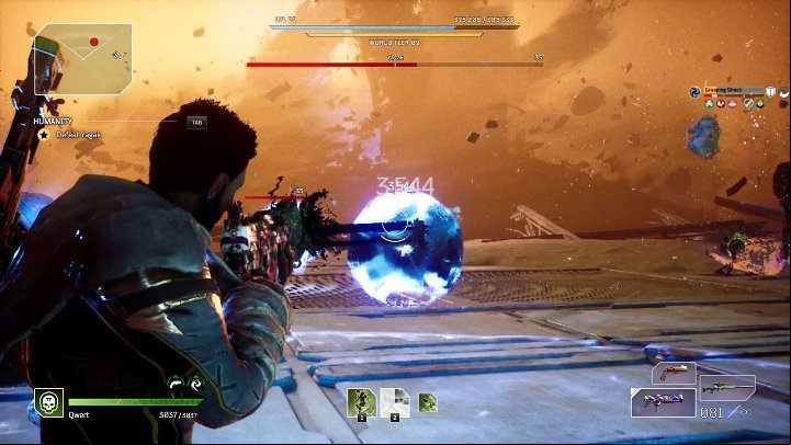 If Yagak summons Anomaly Rifts, focus on destroying the Anomaly orbs so they don't interrupt the course of the fight - Outriders: Yagak, 2nd boss fight - how to defeat the final boss? - Bosses - Outriders Guide