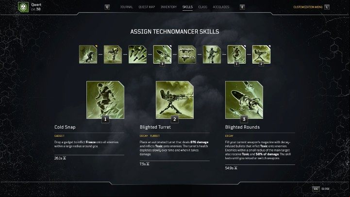 At the beginning of the game, every new character in Outriders has only 1 basic skill and the other 7 can be unlocked after reaching a certain level - Outriders: Character Development - Basics - Outriders Guide