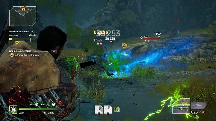 When you enter the second cave, three Elite Crawlers will immediately appear in the arena, which you should take care of immediately - Outriders: Marshland Caverns - walkthrough - Expeditions - Outriders Guide