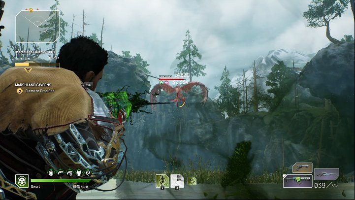 The access to the Drop Pod is blocked by an enemy horde - Outriders: Marshland Caverns - walkthrough - Expeditions - Outriders Guide