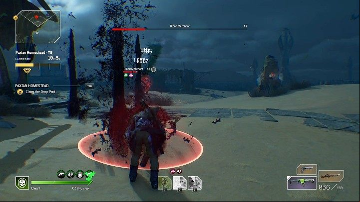 This opponent's next special ability are blood spikes that grow right out of the ground - Outriders: Paxian Homestead - walkthrough - Expeditions - Outriders Guide