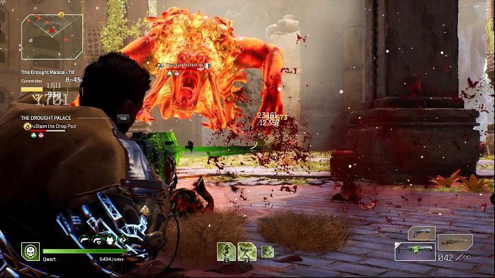 On the final stage of The Drought Palace expedition you must survive a massive enemy attack; the enemy forces will consist of ordinary and Elite units, the latter being fiery Behemoths, Calloused Maulers, and a Brood Queen with quite a big squad of Perforos - Outriders: The Drought Palace - walkthrough - Expeditions - Outriders Guide