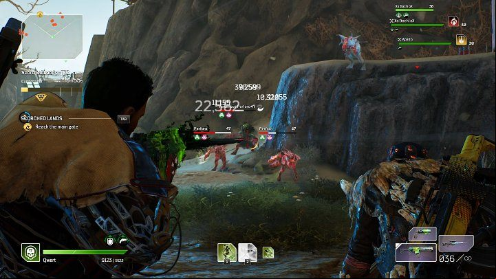 At the last stage of this sequence, an Elite Brood Mother will appear at the main gate, but first it's worth eliminating the smaller creatures that will start coming from the side sectors of this location - Outriders: Scorched Lands - walkthrough - Expeditions - Outriders Guide