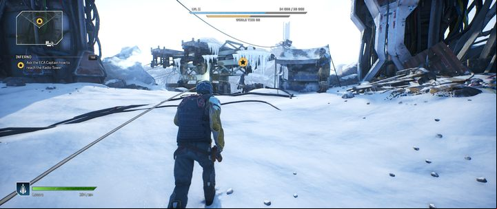 The captain can be found at the base near the ski lift - Outriders: Inferno - walkthrough - Main missions - Outriders Guide