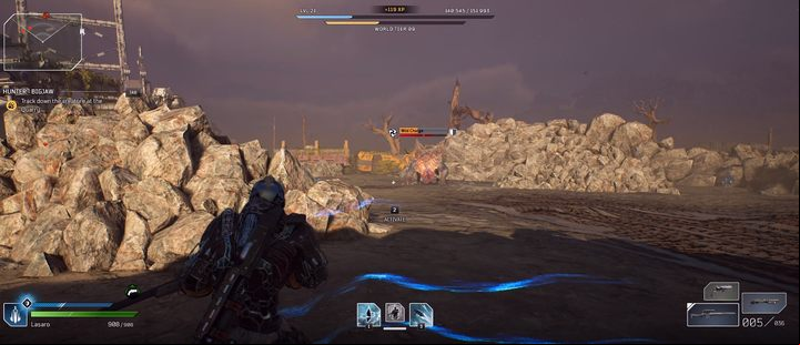 Try to fight between the rocks. - Outriders: Bigjaw - Hunt the Prey, walkthrough - Hunting - Outriders Guide