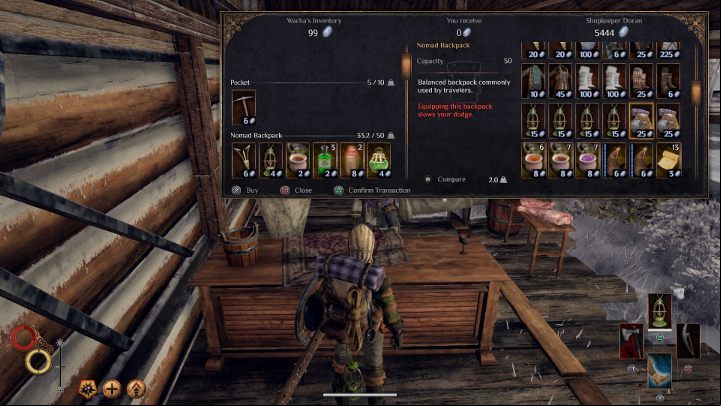 A larger backpack should be purchased in the first hours of the game. - Starting Tips for Outward - Tips - Outward Guide