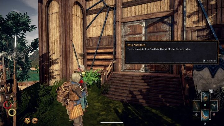 After talking with all the characters go back to Rissa - Looking to the Future - Outward Walkthrough - Main quests - Outward Guide