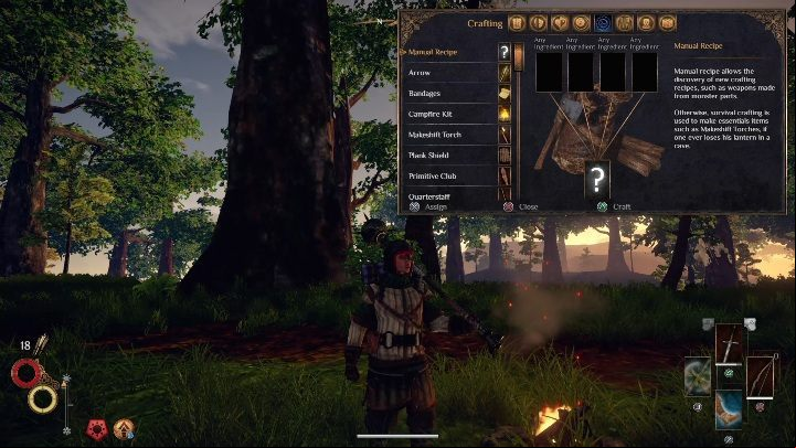 To make items such as arrows, armor, or fire, you need to open the crafting tab in the backpack - Crafting in Outward - Tips - Outward Guide