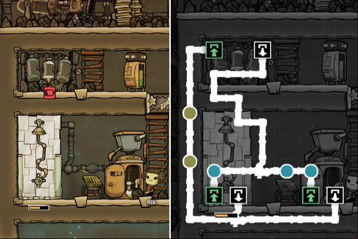 Shower/lavatory + water purifier (closed circulation) - Special Rooms in Oxygen Not Included - Base Layout - Oxygen Not Included Game Guide