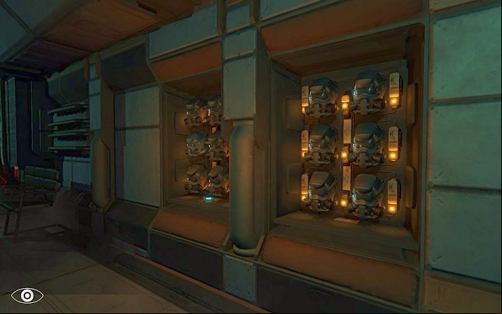 Examine the equipment in the open display at the wall after you leave the sluice - Destroy the ship | Walkthrough - Walkthrough - Phantaruk Game Guide