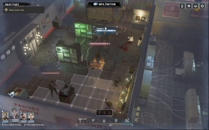 There is one guard in the server room, which is easy to by - Chapter VI | KGB campaign walkthrough in Phantom Doctrine Game - KGB Campaign - Phantom Doctrine Game Guide
