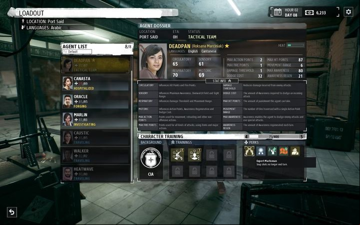 Agents have the following stats - Gameplay mechanics in Phantom Doctrine - Gameplay - Phantom Doctrine Game Guide