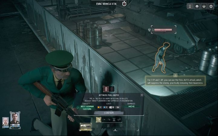 Depending on your main weapon (whether it is an SMG or an LMG), you usually can use a few fire modes that differ in points cost - Gameplay mechanics in Phantom Doctrine - Gameplay - Phantom Doctrine Game Guide