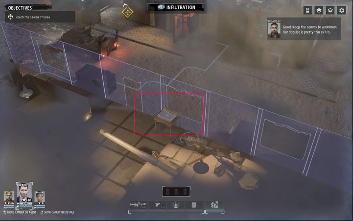 Other places that you should examine are lockers and safes (the second screen) - Phantom Doctrine Game Guide