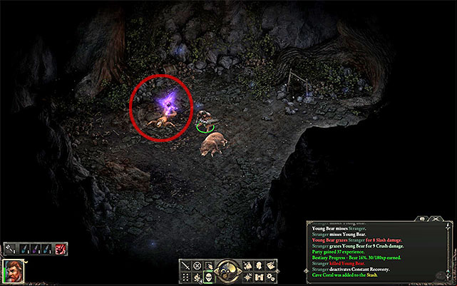 Examine the corpse in the bears cave - Side quests in Valewood | Pillars of Eternity - Valewood - Pillars of Eternity Game Guide & Walkthrough