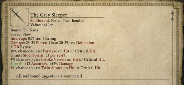 The Grey Sleeper is one of the best two-handed swords in the game. - The Grey Sleeper - side quest | Pillars of Eternity The White March - Longwatch Falls - Pillars of Eternity Game Guide & Walkthrough