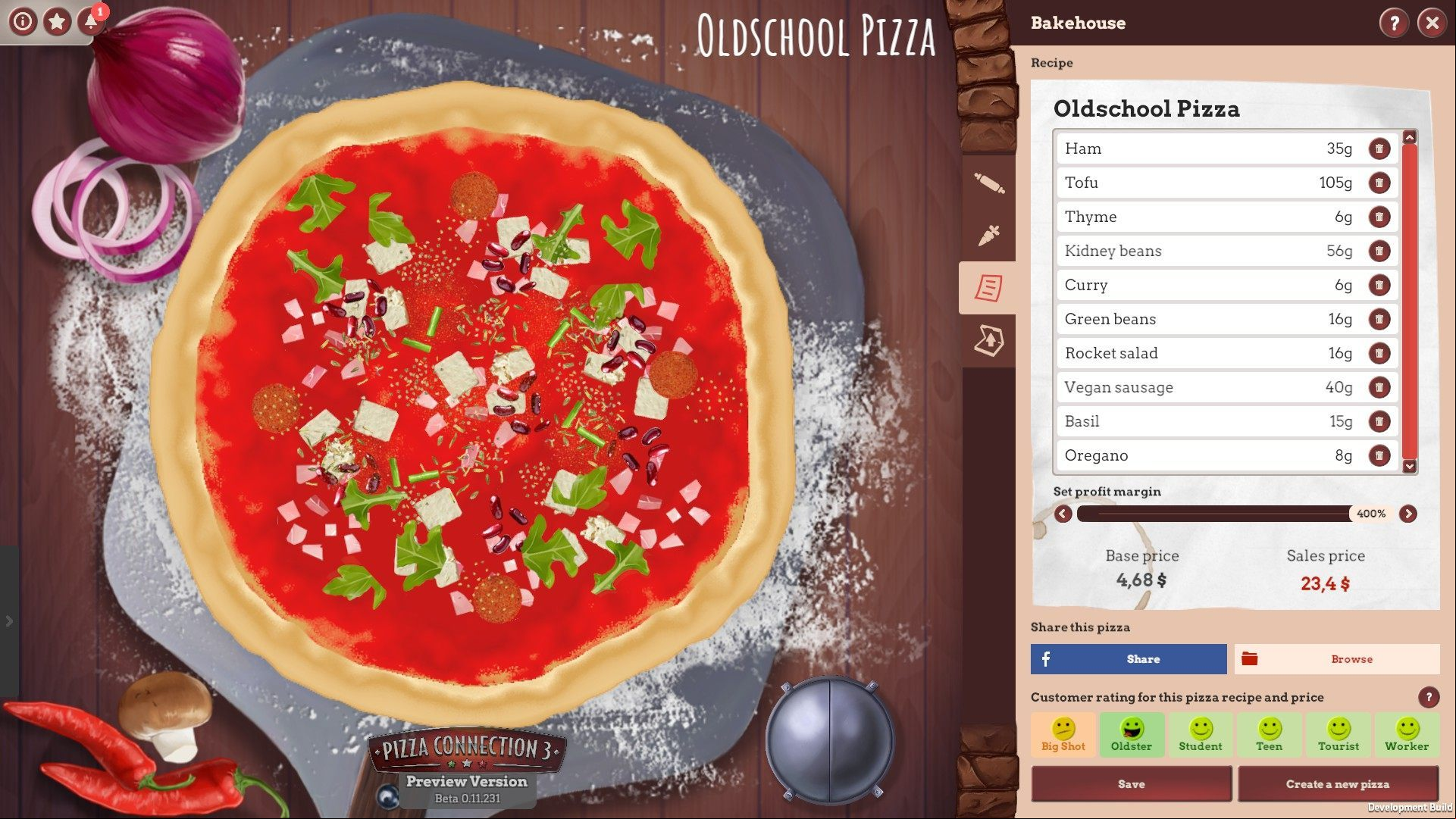As can be seen, this pizza is as satisfactory as possible for the Oldsters, but overall it is satisfactory for 4 out of 5 in other social groups - What are the best pizza recipes? - Questions & answers from Masterchef - Pizza Connection 3 Game Guide