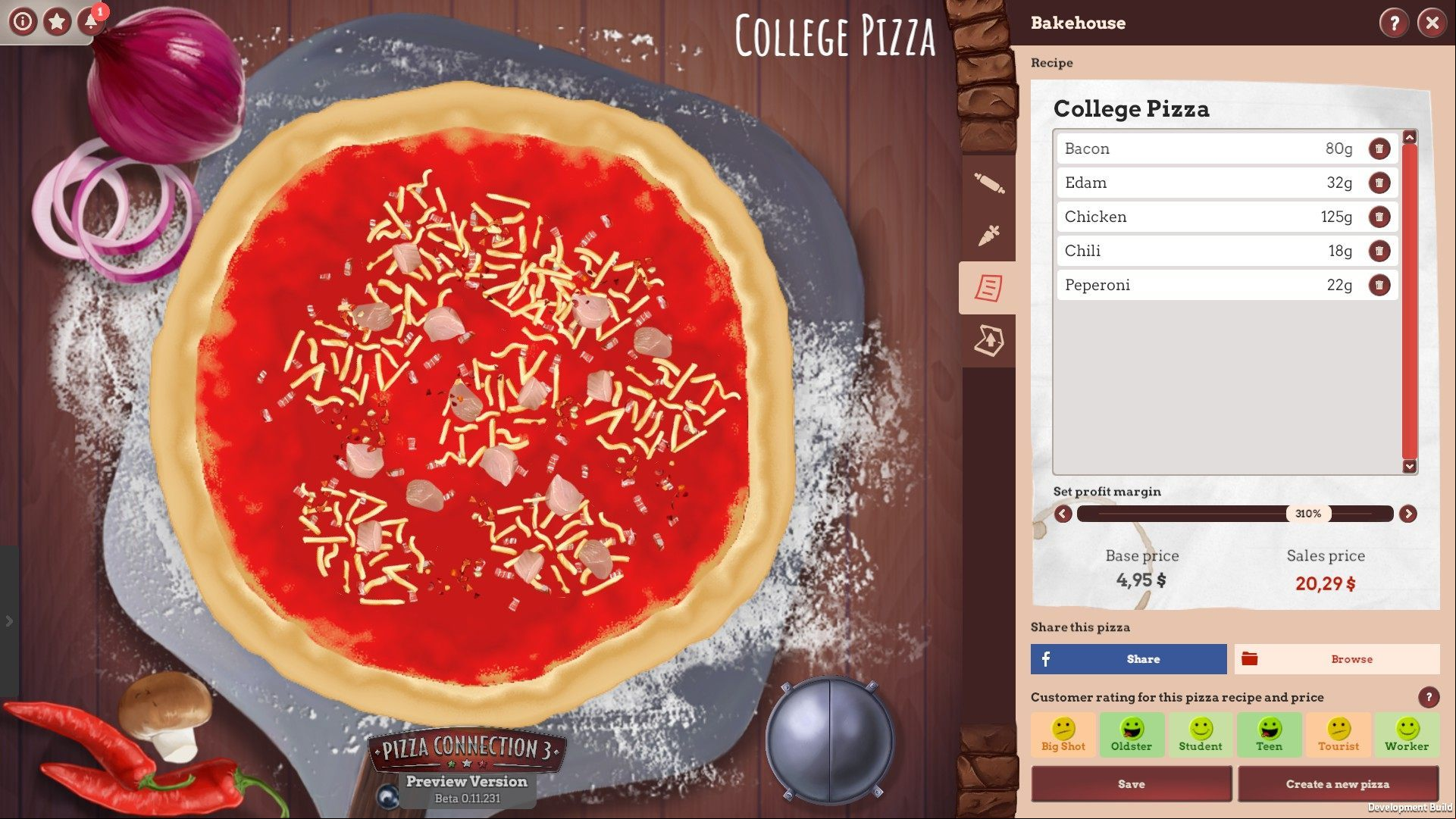 The price of the ingredients is $4 - What are the best pizza recipes? - Questions & answers from Masterchef - Pizza Connection 3 Game Guide