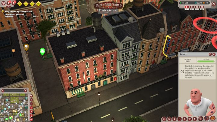 Your competition can also send gangsters to your restaurants - Gangsters | Begginers Guide - Beginners Guide - Pizza Connection 3 Game Guide