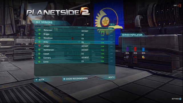 Why no server for Antarctica is listed? Hmpf! - Storyline and the game world - Basic information - PlanetSide 2 - Game Guide and Walkthrough