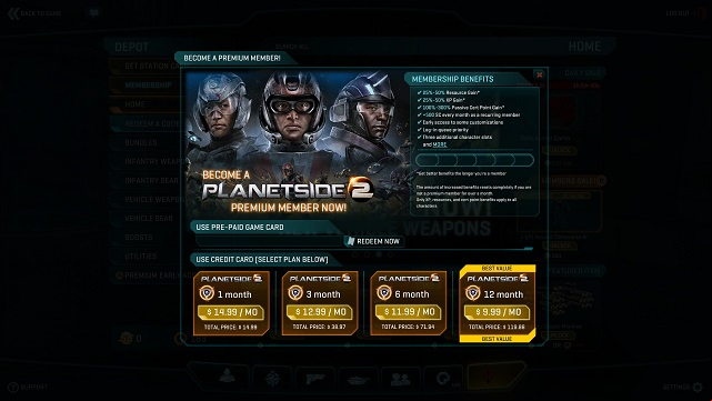 It would be so good to buy the subscription... :> - Micro-payments - PlanetSide 2 - Game Guide and Walkthrough