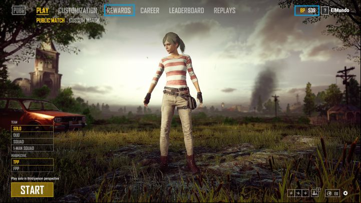 In the main menu you can check the amount of BPs you have and use them to purchase loot boxes (marked with blue squares). - How to earn Battle Points (BP) in PUBG? - The Course of The Game - PUBG Guide