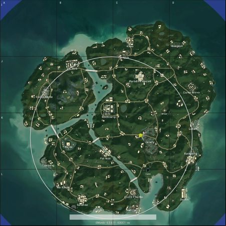 The map of the island is divided into a certain number of segments. - Sense of direction and moving across the map in PUBG - Battlefield - PUBG Guide