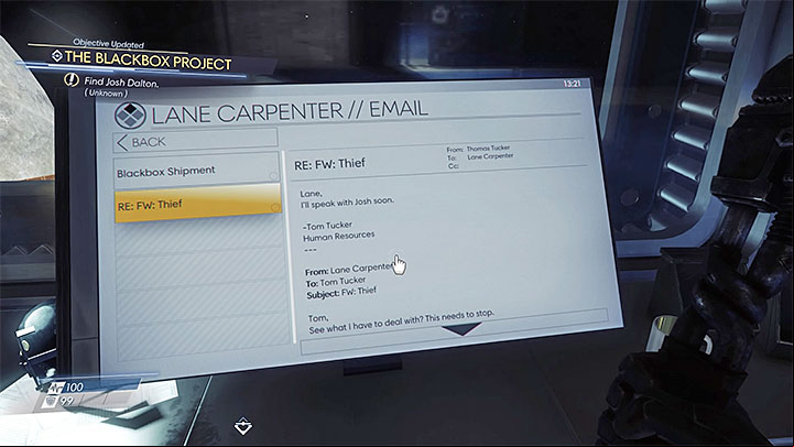 Check Lane Carpenters computer in Beams & Waves Lab - Hardware Labs | Side Quests - Side Quests - Prey Game Guide